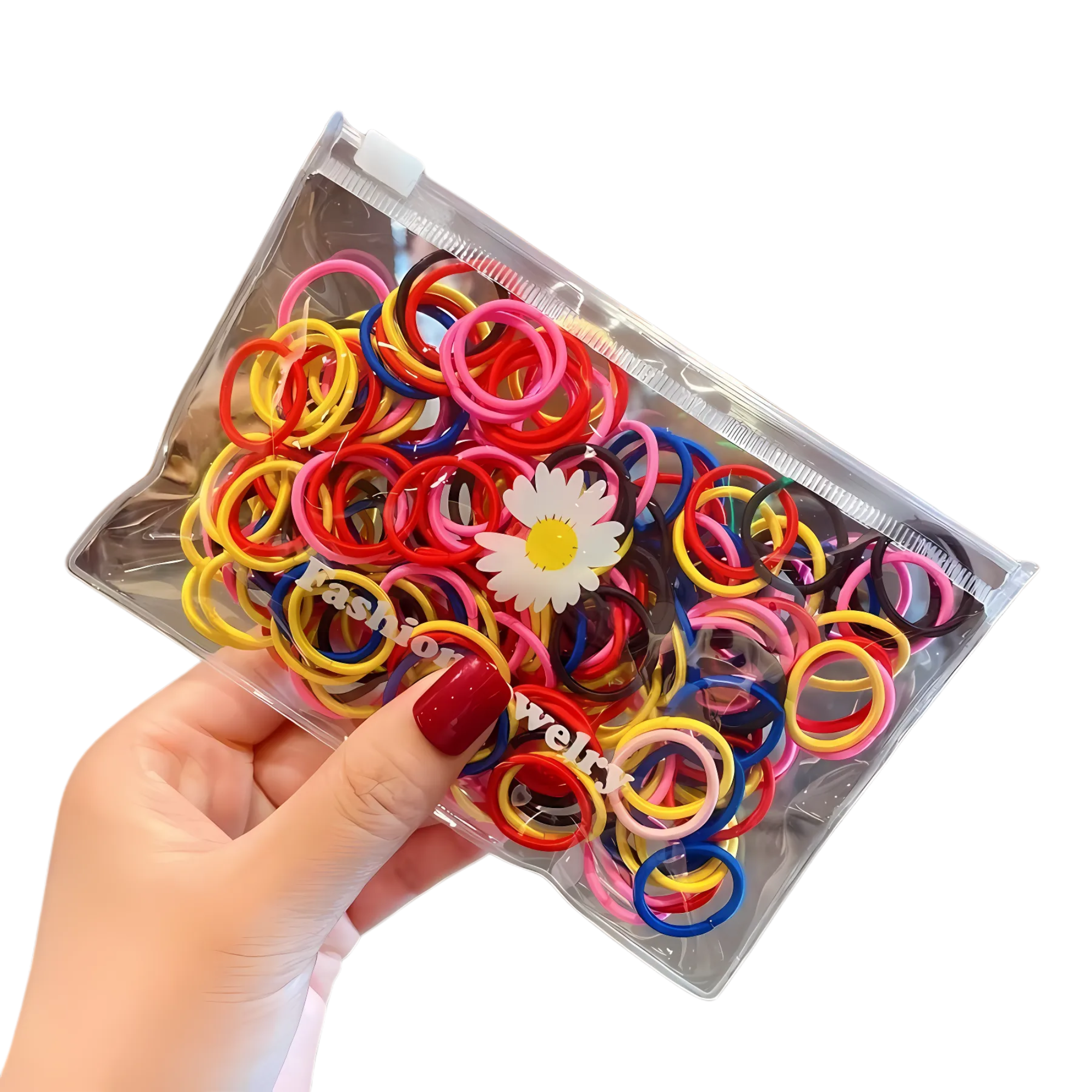 100 Pcs Kids Mini Elastic Hair Ties – Soft, Colorful & Gentle on Hair