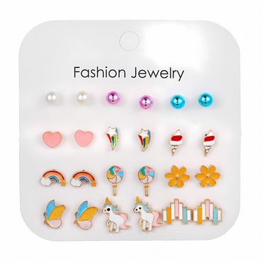 24stk of Kids Hypoallergenic earrings set- 12Pairs
