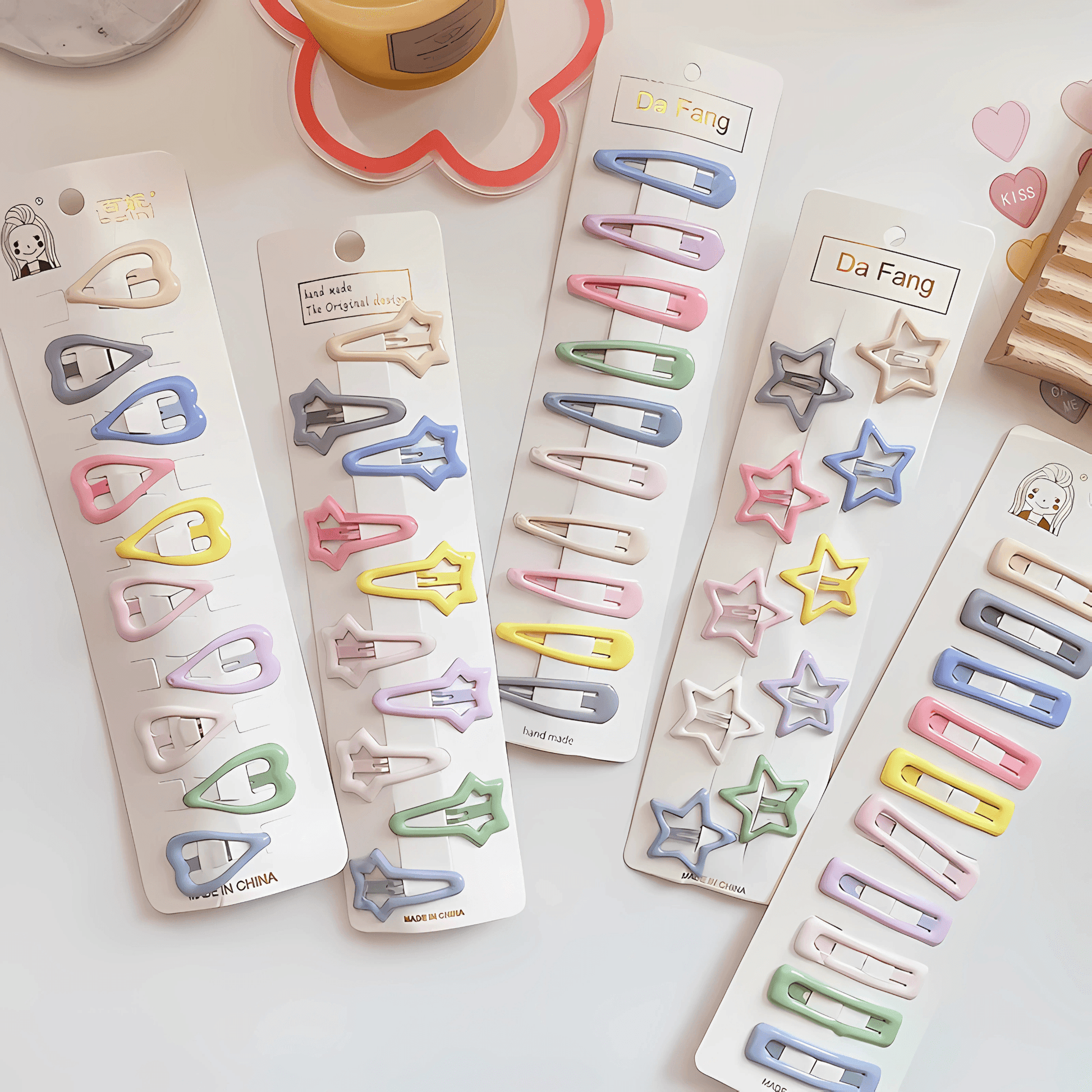 10pcs/set Candy Color Plain Tictac Snap Clips - Gummia