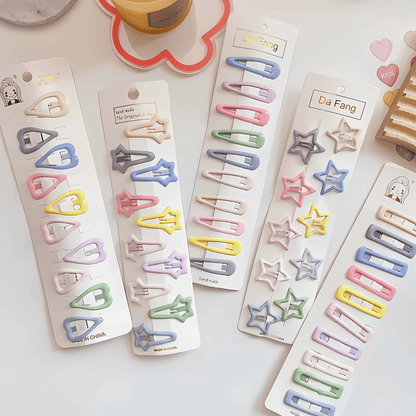10pcs/set Candy Color Plain Tictac Snap Clips - Gummia