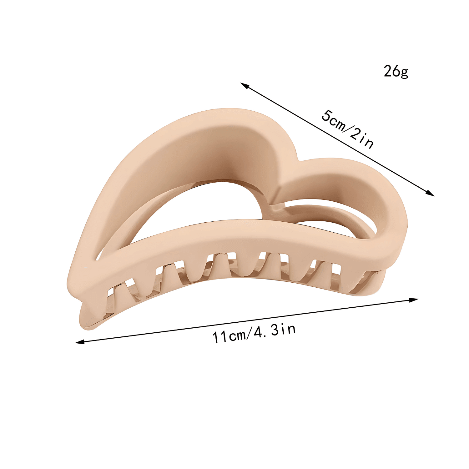 Heart-Shaped Matte Claw Clip - Gummia
