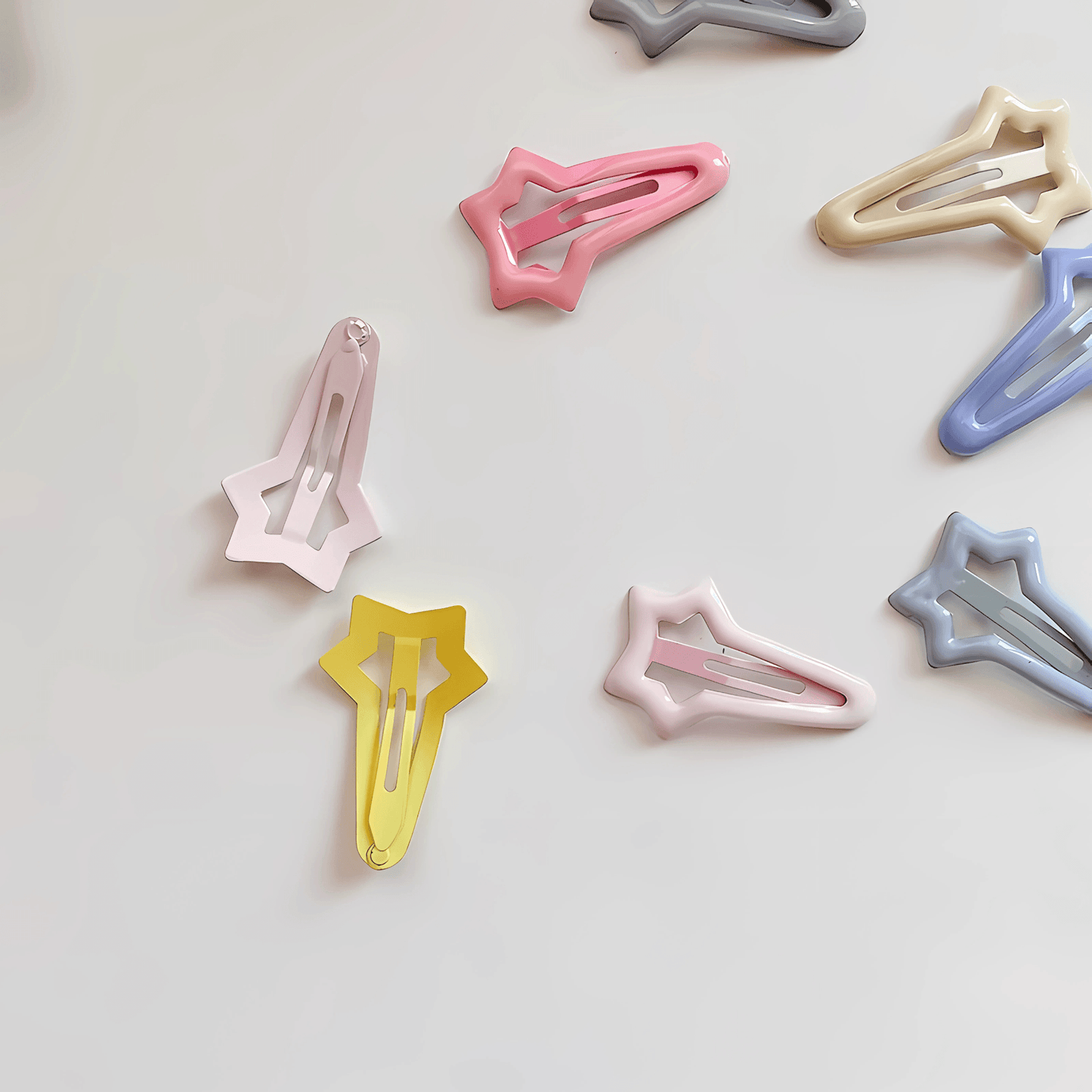 10pcs/set Candy Color Plain Tictac Snap Clips - Gummia