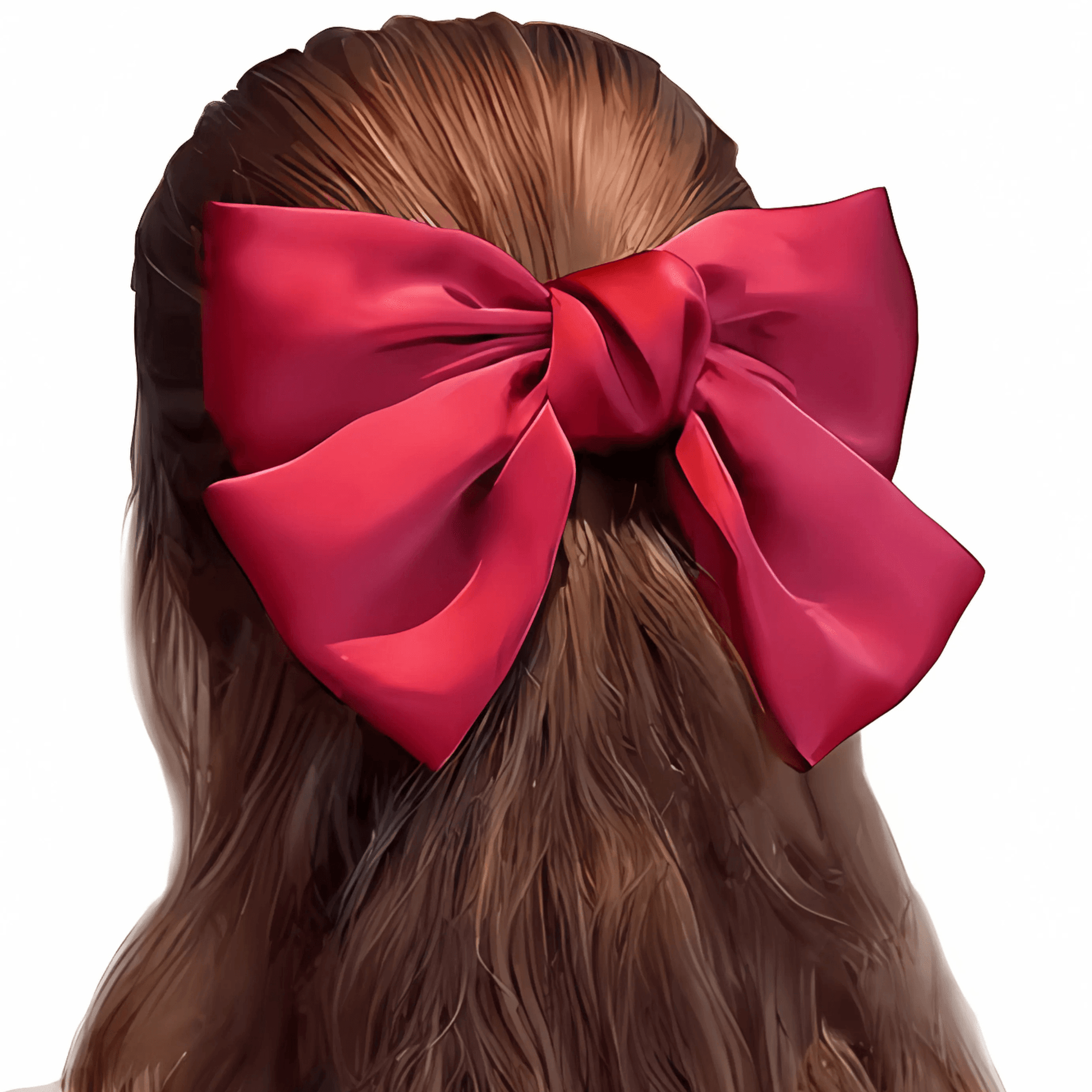 Large French Satin Barrette Hair Bow - Gummia