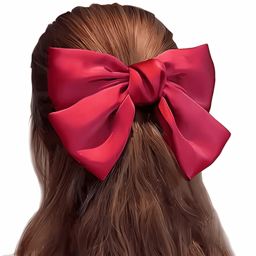 Large French Satin Barrette Hair Bow - Gummia
