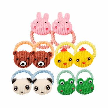 Pack of 10 Cute Little Ring Hair Ties for Kids - Gummia