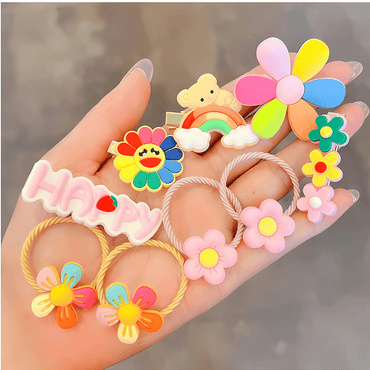 15pcs/card Kids hairties and clip - Gummia