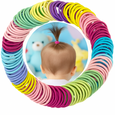 100 Pcs Kids Mini Elastic Hair Ties – Soft, Colorful & Gentle on Hair