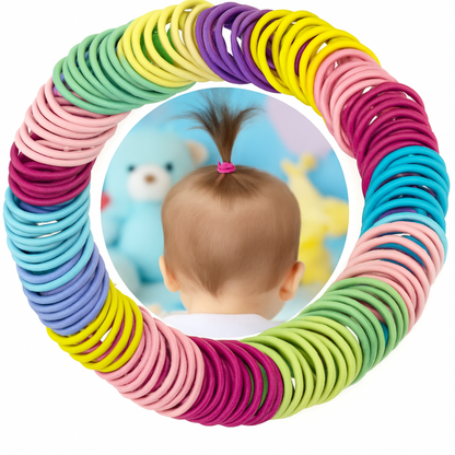 100 Pcs Kids Mini Elastic Hair Ties – Soft, Colorful & Gentle on Hair