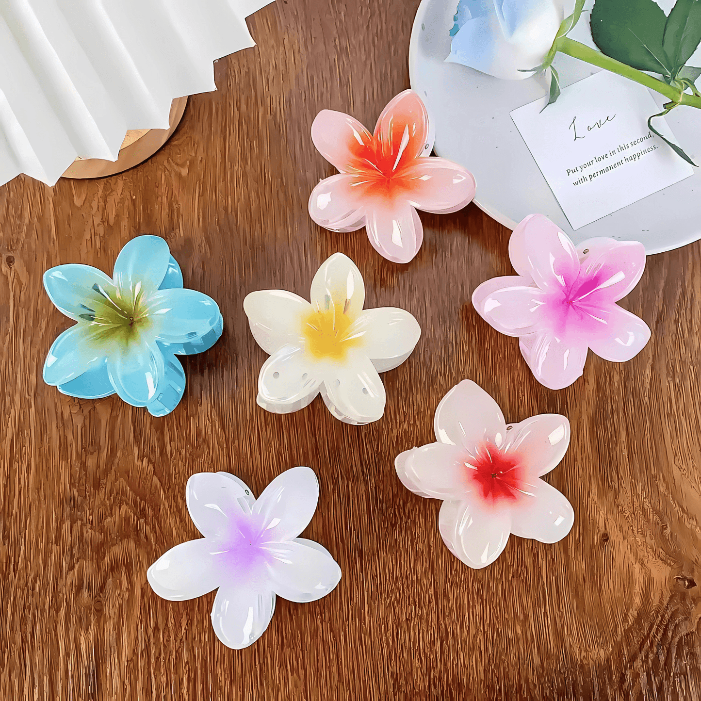 Plumeria Hawaii Flower Clip 8cm - Gummia