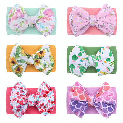 Baby Girl Cute Soft Nylon Headband Bow/ Turban - Gummia