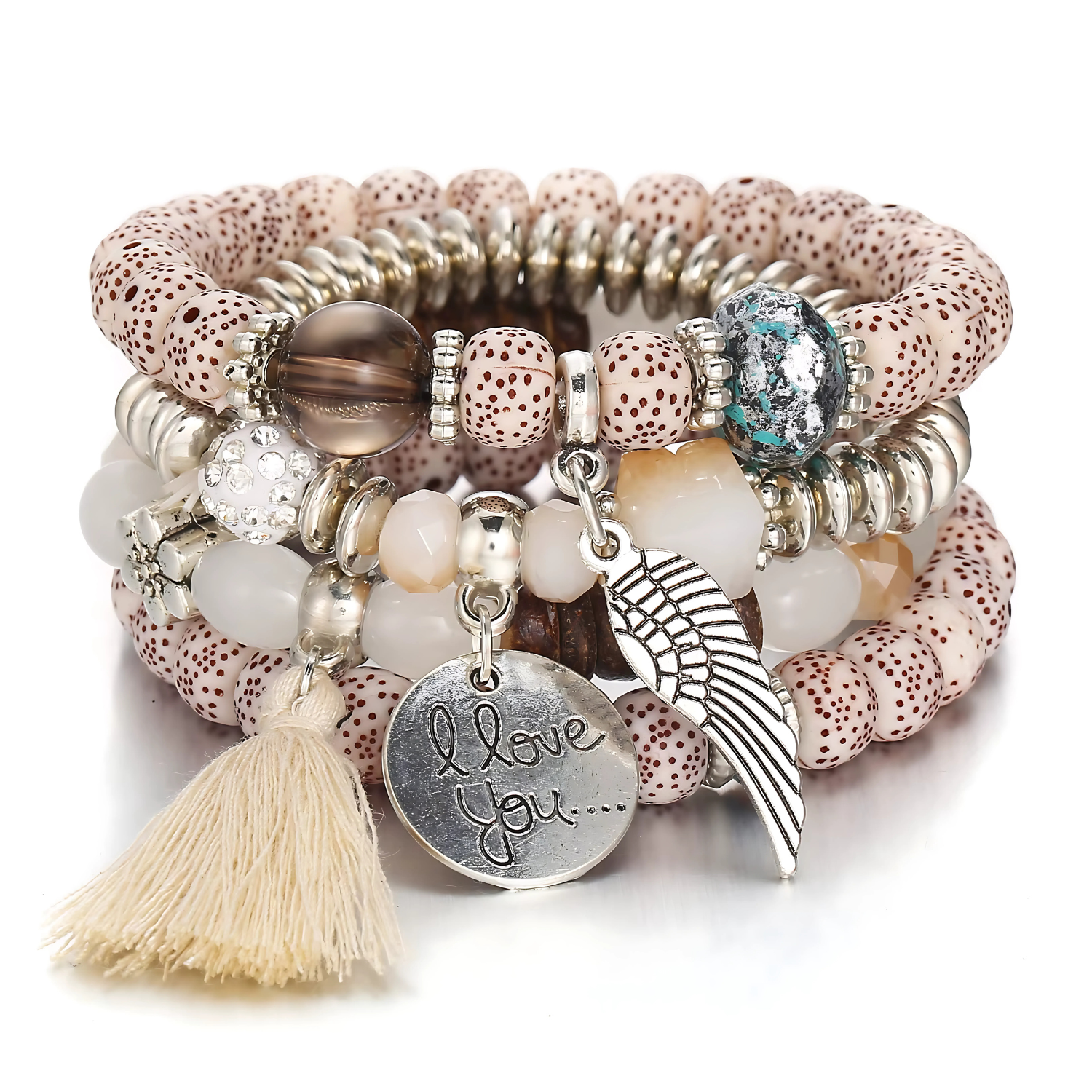 4pcs/set Boho Multilayer Bead Bracelet Set - Gummia