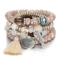 4pcs/set Boho Multilayer Bead Bracelet Set - Gummia
