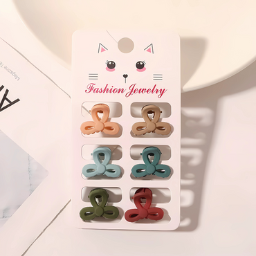 Mini Matte Hair Claw Clips – Pastel Set of 6 - Gummia