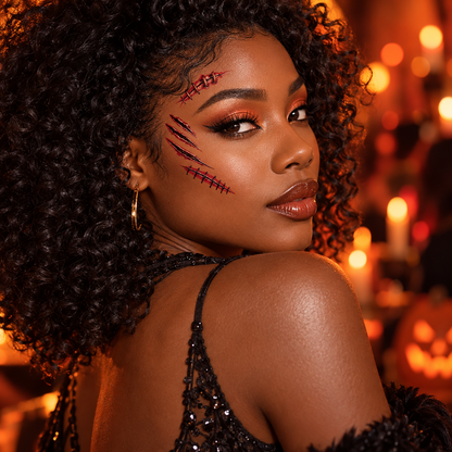 Halloween Temporary Tattoos – 20 Sheets of Spooky Scar and Stitch Designs