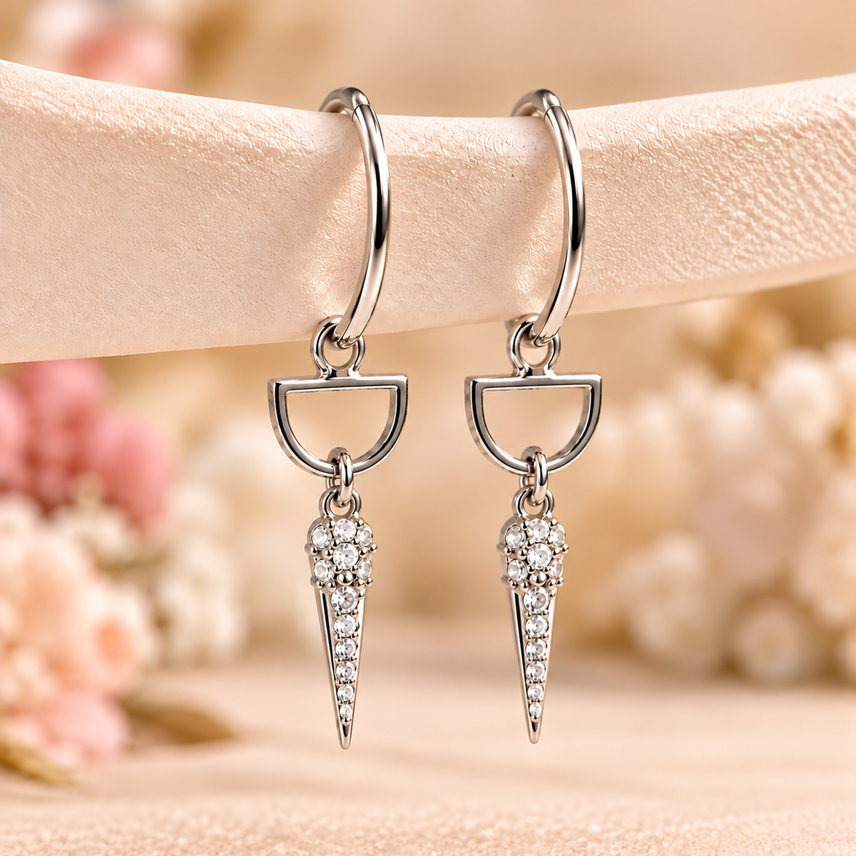 Eleganta Spetsörhängen – Nickel- och Blysäkrade – Guld & Silver