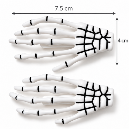 Skeleton Hand Hair Clips for Halloween – 2 Piece Spooky Hair Accessory Set