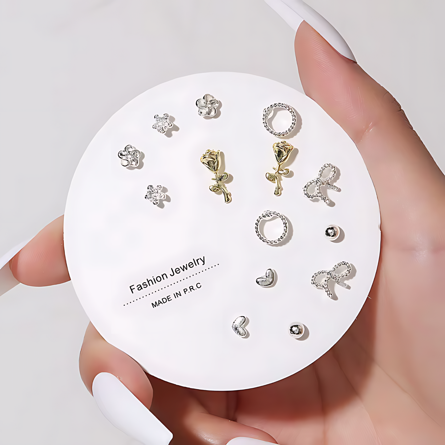 7 Pairs Hypoallergenic Silver Gold Plated Stud Earrings for kids and women