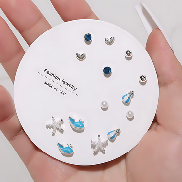 7 Pairs Hypoallergenic Silver Gold Plated Stud Earrings for kids and women