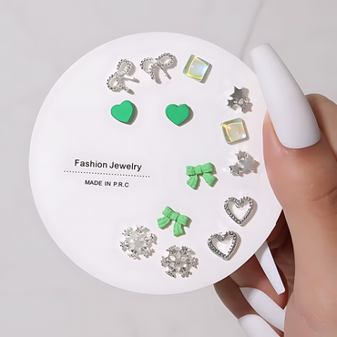 7 Pairs Hypoallergenic Silver Gold Plated Stud Earrings for kids and women