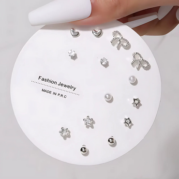 7 Pairs Hypoallergenic Silver Gold Plated Stud Earrings for kids and women