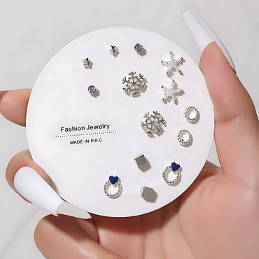 7 Pairs Hypoallergenic Silver Gold Plated Stud Earrings for kids and women