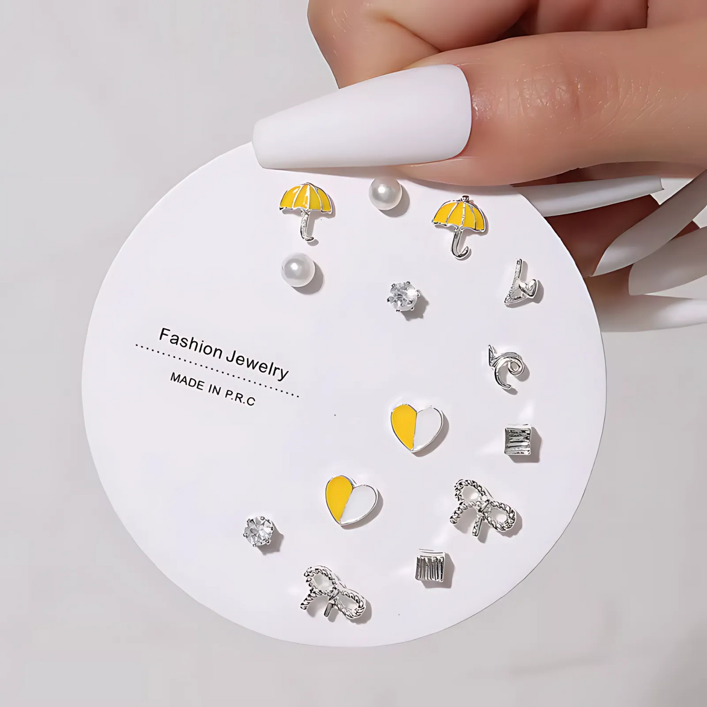 7 Pairs Hypoallergenic Silver Gold Plated Stud Earrings for kids and women