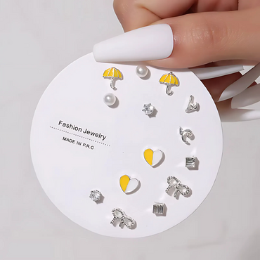 7 Pairs Hypoallergenic Silver Gold Plated Stud Earrings for kids and women
