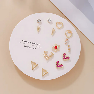 7 Pairs Hypoallergenic Silver Gold Plated Stud Earrings for kids and women