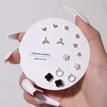 7 Pairs Hypoallergenic Silver Gold Plated Stud Earrings for kids and women