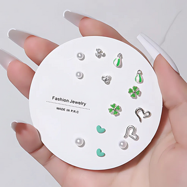 7 Pairs Hypoallergenic Silver Gold Plated Stud Earrings for kids and women