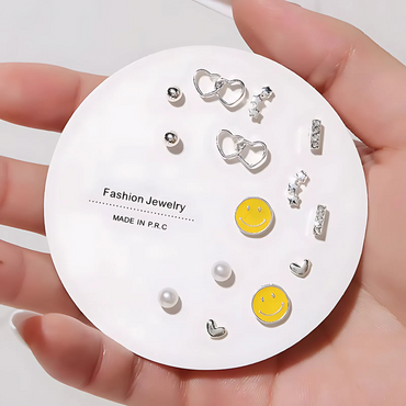 7 Pairs Hypoallergenic Silver Gold Plated Stud Earrings for kids and women