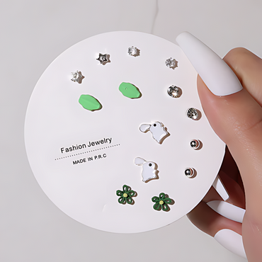 7 Pairs Hypoallergenic Silver Gold Plated Stud Earrings for kids and women
