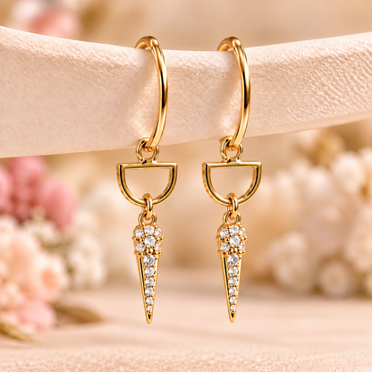 Eleganta Spetsörhängen – Nickel- och Blysäkrade – Guld & Silver