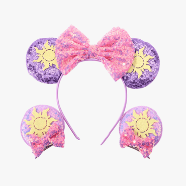 Glitter Mouse Ears Headband & Hair Clips Set - Gummia