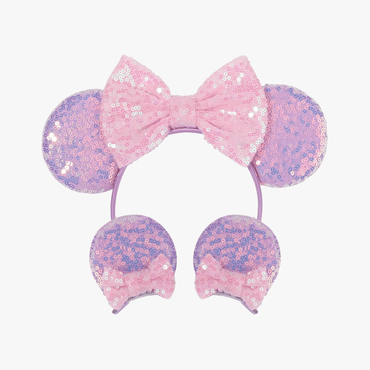 Glitter Mouse Ears Headband & Hair Clips Set - Gummia