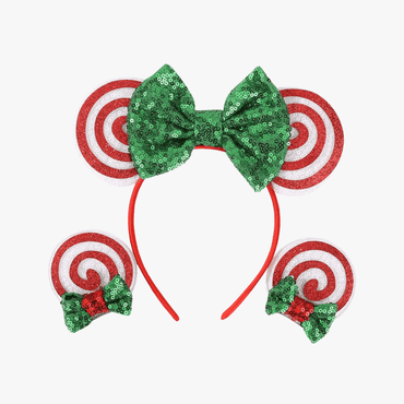 Glitter Mouse Ears Headband & Hair Clips Set - Gummia