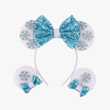 Glitter Mouse Ears Headband & Hair Clips Set - Gummia
