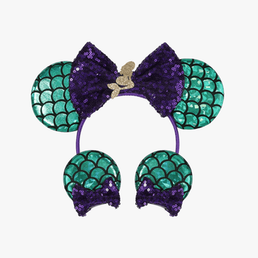 Glitter Mouse Ears Headband & Hair Clips Set - Gummia