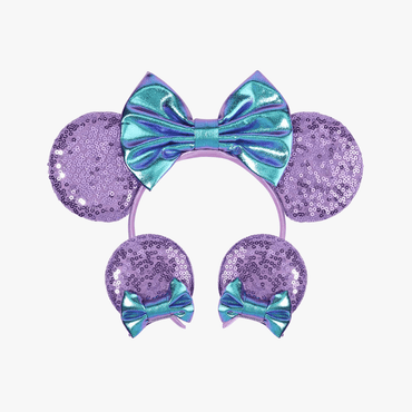 Glitter Mouse Ears Headband & Hair Clips Set - Gummia