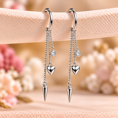 Eleganta Spetsörhängen – Nickel- och Blysäkrade – Guld & Silver