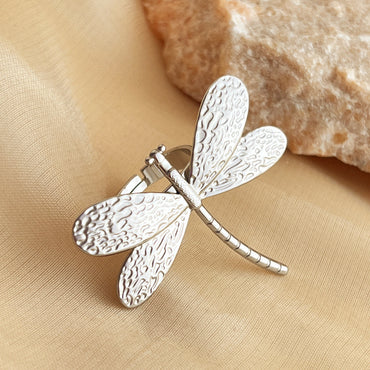 Dragonfly Ring – Justerbar ring med trollslända i guld och silver